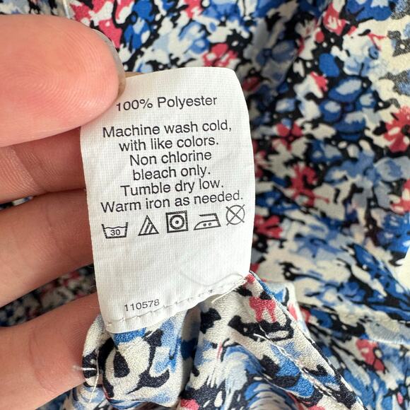 J. Crew Patriotic Floral Sleeveless Blouse 12 - Picture 9 of 9
